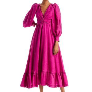 Sabina Musayev Women's Pink Frida Open Back Midi Dress B4HP